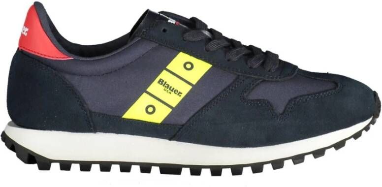 Blauer Blauwe Sportsneakers met Contrasterende Accenten Blue Heren - Foto 2