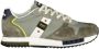 Blauer Groene Polyester Sneaker met Contrasterende Details - Thumbnail 3