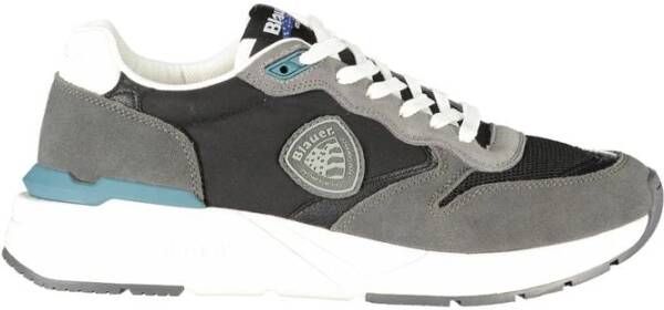 Blauer Dynamische Zwarte Leren Sneaker