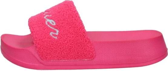 Blauer Eco-Leren Platte Sandalen voor Tieners Roze Dames