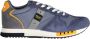 Blauer Blauwe Vetersneakers met Contrasterende Details Blue Heren - Thumbnail 5