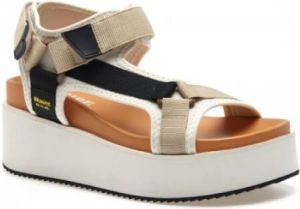 Blauer Flat Sandals Beige Dames