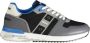 Blauer Grijze Polyester Sneaker met Veters Contrastdetails Print Logo Multicolor Heren - Thumbnail 14