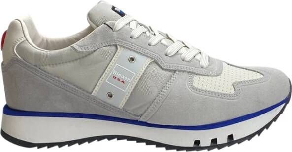 Blauer Grijze Sneakers Tokyo01 Leer Stof