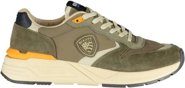 Blauer Groene Polyester Heren Sneaker