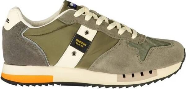 Blauer Groene Polyester Heren Sneaker