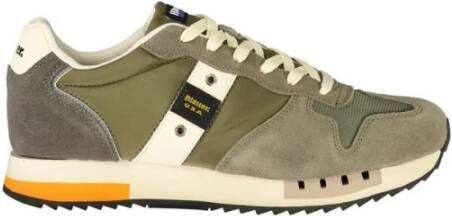 Blauer Groene Polyester Sneaker met Aanpasbare Veters