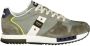 Blauer Groene Polyester Sneaker met Contrasterende Details - Thumbnail 1