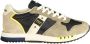 Blauer Groene Polyester Sneaker met Veters Contrastdetails Applicatie Logo Multicolor Heren - Thumbnail 6