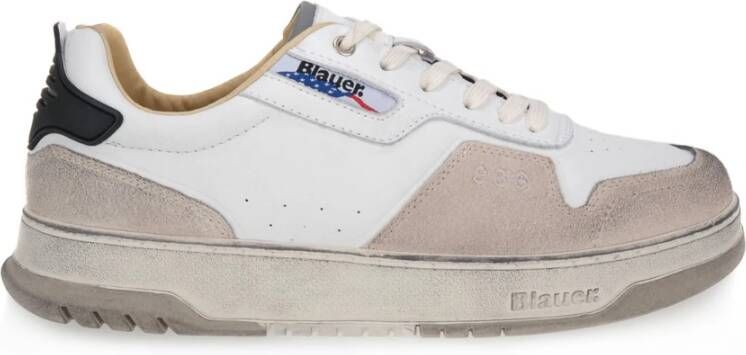 Blauer Heren Sneaker Harper van leer wit zwart White Heren