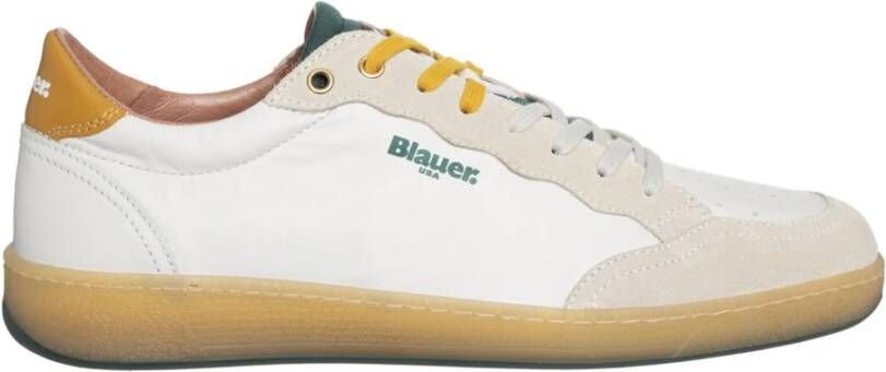 Blauer Heren Sneaker Murray van leer wit groen geel White Heren - Foto 3