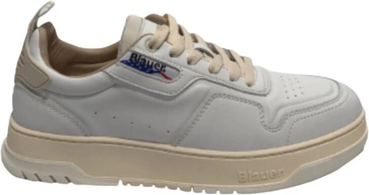 Blauer Heren Wit Leren Sneakers Harper Model White Heren