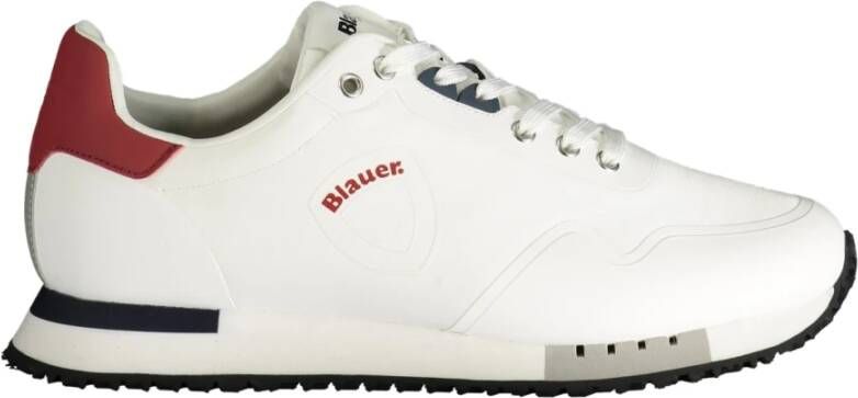 Blauer Heren Witte Sportschoenen met Veters White Heren