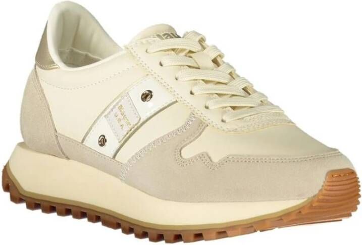 Blauer Leren Low-Top Sneaker