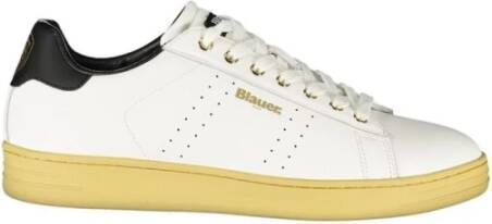 Blauer Leren Low-Top Sneakers