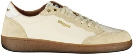 Blauer Leren Low-Top Sneakers