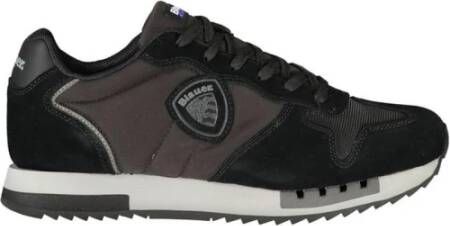 Blauer Leren Sneaker met Klassiek Design