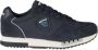 Blauer Leren Sneaker met Veters - Thumbnail 1