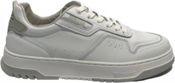 Blauer Leren Sneaker voor Mannen