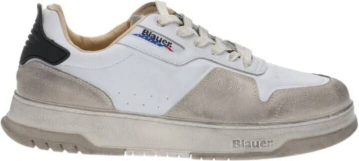 Blauer Leren Suède Sneaker Multicolor Heren