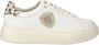 Blauer Luipaardprint Witte Leren Sneakers White Dames - Thumbnail 2