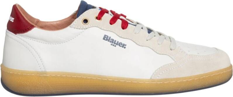 Blauer Retro Tennissneaker met Suède Details Multicolor Heren