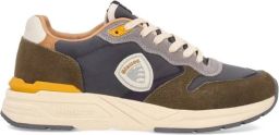 Blauer Groene Sneakers met Contrastlogo Multicolor Heren