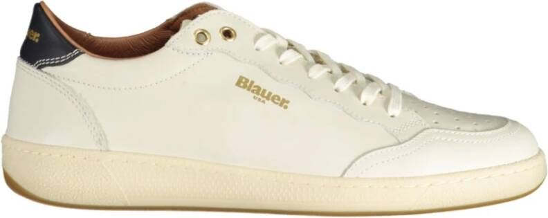 Blauer Sportieve Veterschoenen met Print White Heren