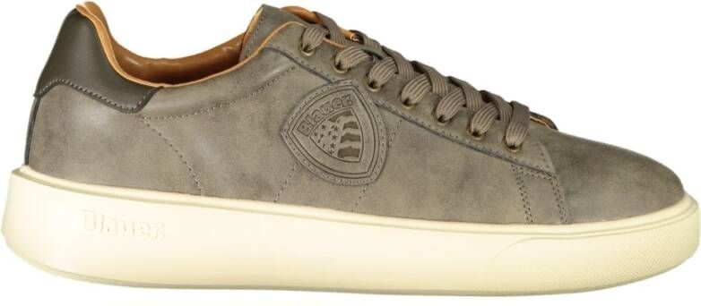Blauer Sportieve Beige Vetersneakers