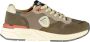 Blauer Bruine Polyester Sneaker met Contrastdetails Blue Heren - Thumbnail 1