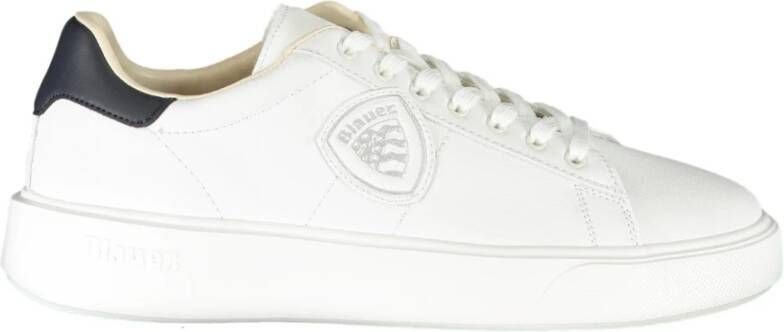Blauer Eenvoudige Vetersneakers White Heren - Foto 3