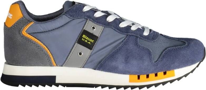 Blauer Blue Polyester Sneaker Blauw Heren