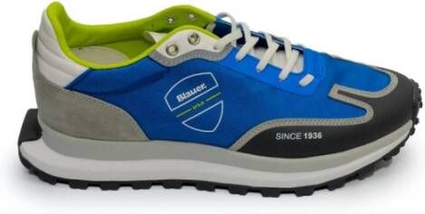 Blauer Lage leren herensneakers Blauw Heren