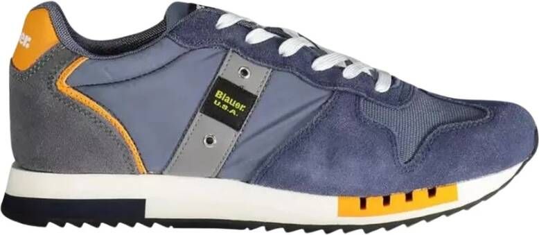 Blauer Blue Polyester Sneaker Blauw Heren