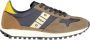Blauer Sportieve Bruine Vetersneakers met Contrastdetails Brown Heren - Thumbnail 1