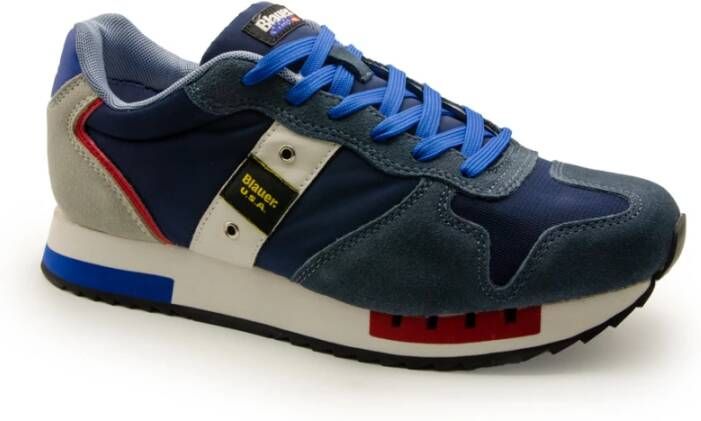 Blauer Blauwe Sneakers met Technische Inzetstukken Multicolor Heren