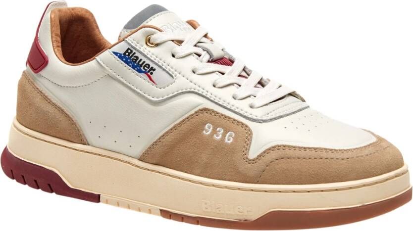 Blauer Witte Sneakers voor Mannen White Heren