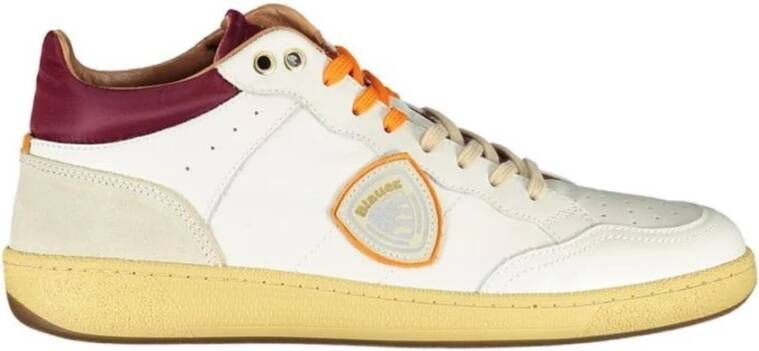Blauer Bordeaux Leren Sneakers voor Heren Rood Heren