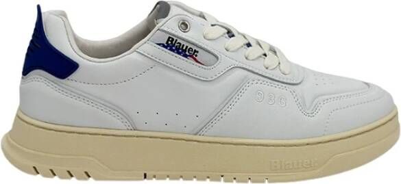 Blauer Sneakers Wit Heren