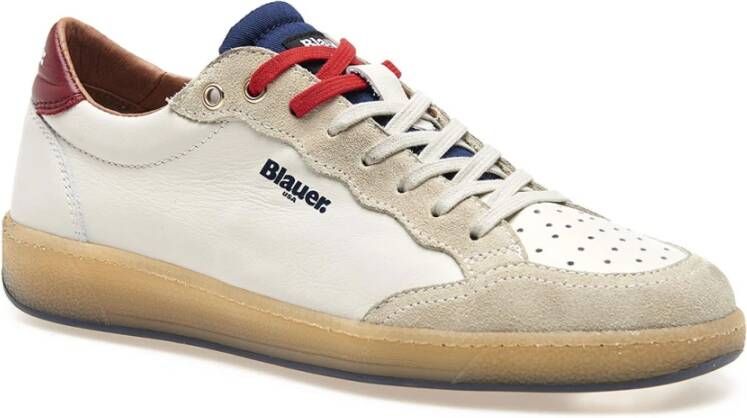 Blauer Sneakers Wit Heren