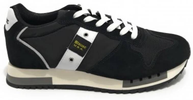 Blauer Sportieve Zwarte Sneakers voor Heren met Contrastdetails Black Heren - Foto 2
