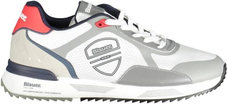 Blauer Sportieve Vetersneakers voor Heren Wit Heren