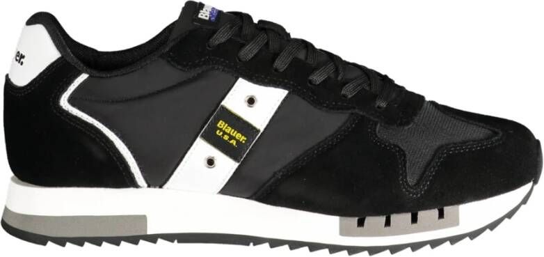 Blauer Sportieve Zwarte Sneakers voor Heren met Contrastdetails Black Heren - Foto 3