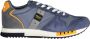 Blauer Blauwe Vetersneakers met Contrasterende Details Blue Heren - Thumbnail 16