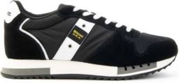 Blauer Sportieve Zwarte Sneakers voor Heren met Contrastdetails Black