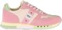 Blauer Stijlvolle Leren Sportsneakers met Contrasterende Details - Thumbnail 1