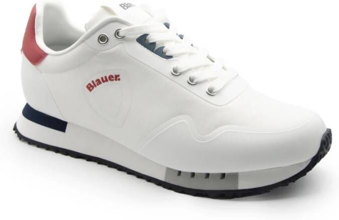 Blauer Witte Polyester Sneaker voor Mannen White Heren