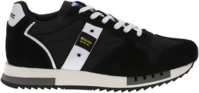 Blauer Sportieve Zwarte Sneakers voor Heren met Contrastdetails Black Heren - Foto 4