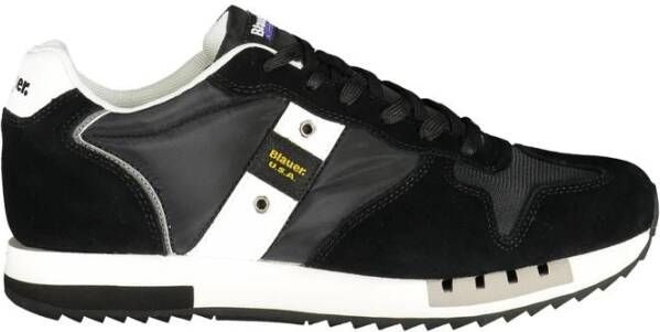 Blauer Zwarte Polyester Sneakers Voor Mannen