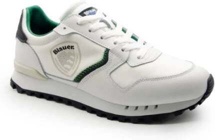 Blauer Wit en groen leren sneakers S4Dixon02 White Heren